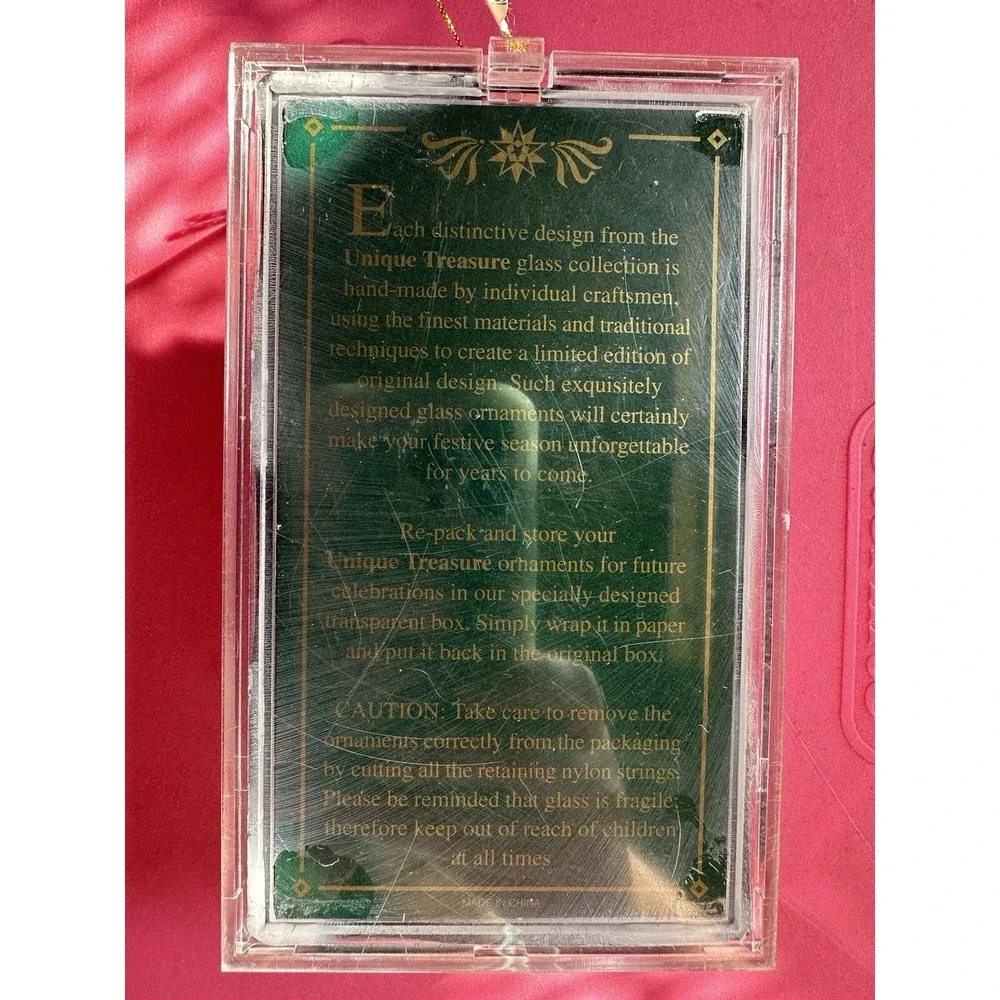 Unique Treasures Hand Spun Glass Angel Christmas Ornament‎ With Case